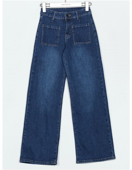 Jeans rectos bolsillos