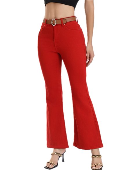 Belted flare jeans