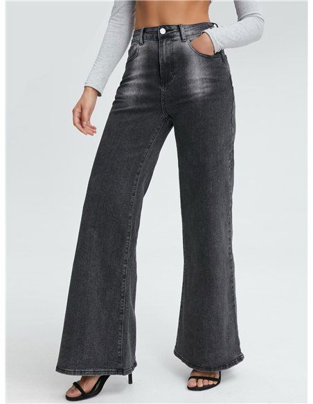 Jeans flare efecto lavado