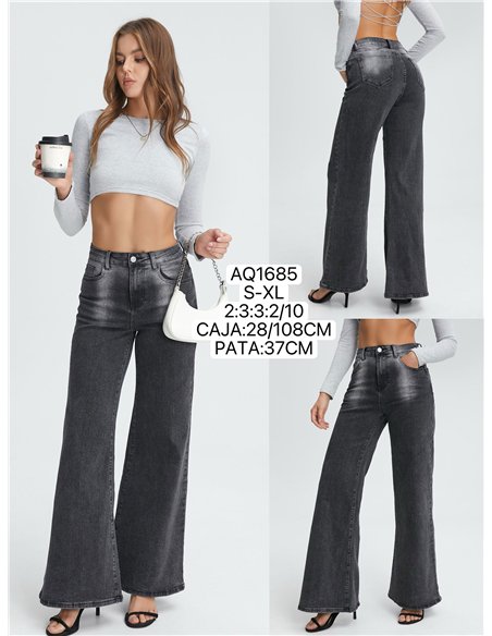 Jeans flare efecto lavado