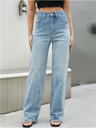 Jeans rectos strass