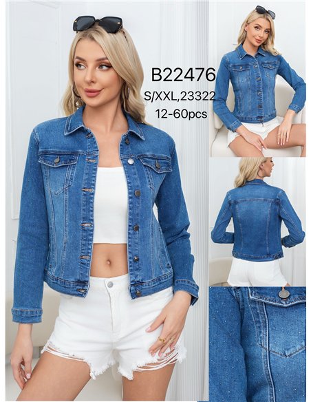 Cazadora denim strass