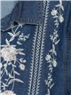 Camisa denim amplia bordada flores