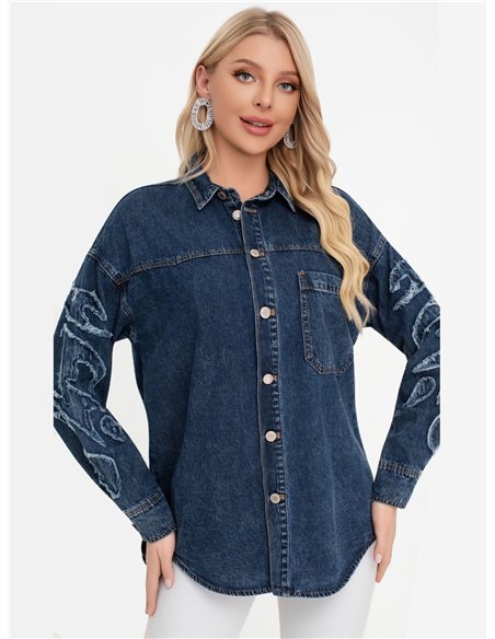 Sobrecamisa denim manga desflecada