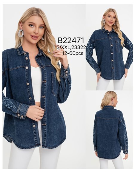 Sobrecamisa denim manga desflecada