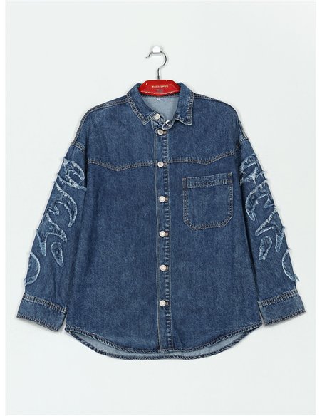 Sobrecamisa denim manga desflecada