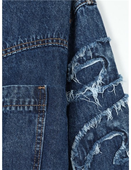 Sobrecamisa denim manga desflecada