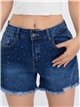Short denim strass