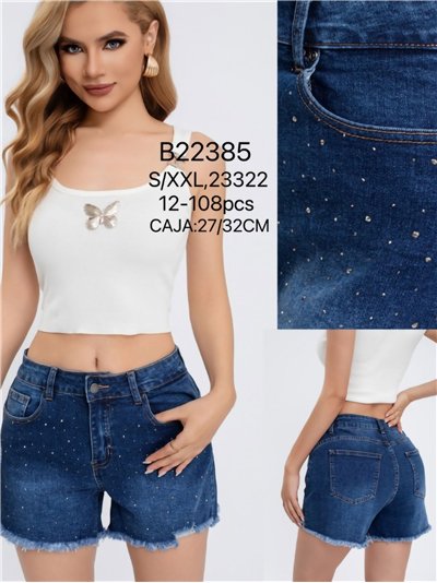 Short denim strass 2