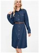 Vestido camisero denim cinturón