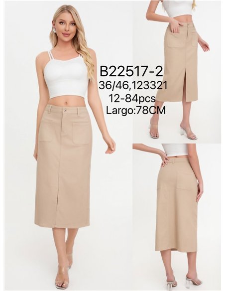 Falda denim midi abertura