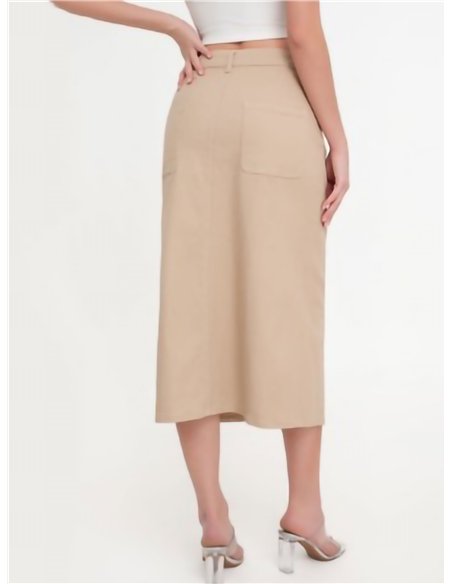 Falda denim midi abertura