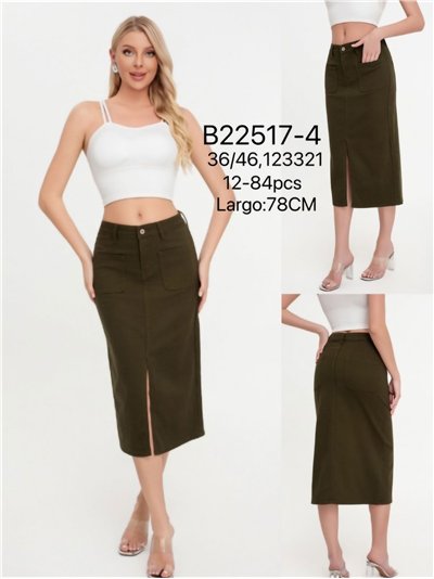 Falda denim midi abertura 2