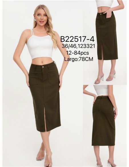 Falda denim midi abertura