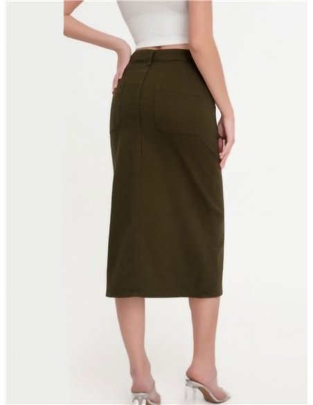 Falda denim midi abertura