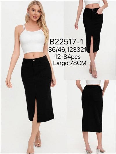 Falda denim midi abertura 2