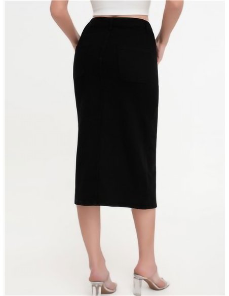 Falda denim midi abertura