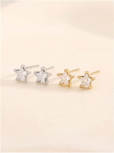 Pendientes estrella con circonitas - Acero inoxidable 2