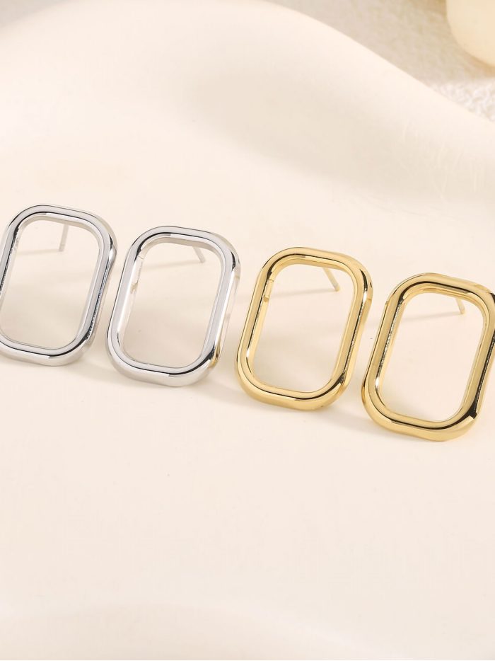 Pendientes rectangulares - Acero inoxidable