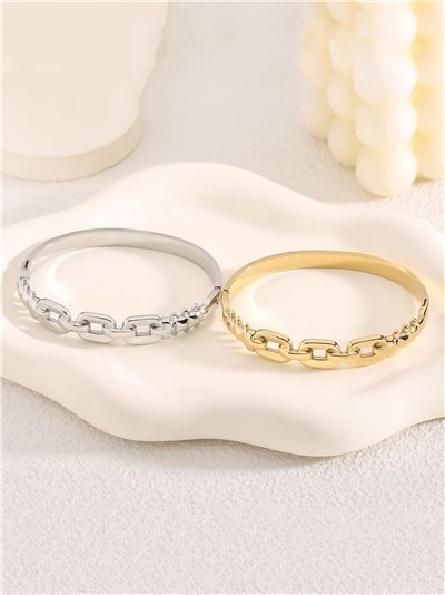 Pulsera rígida eslabones - Acero inoxidable