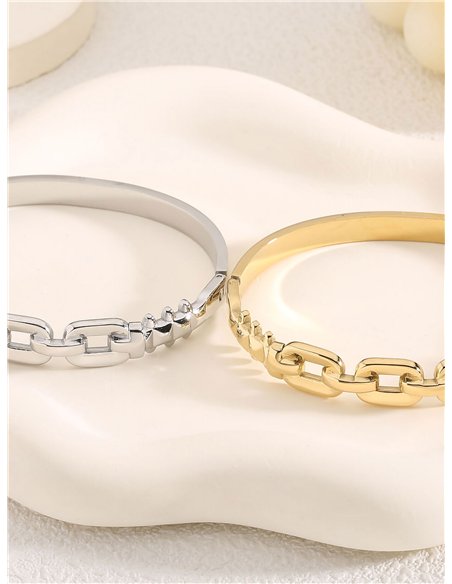 Pulsera rígida eslabones - Acero inoxidable