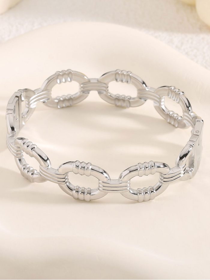 Pulsera rígida eslabones - Acero inoxidable