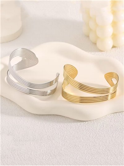 Brazalete abierta rígida irregular - Acero inoxidable