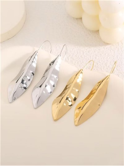 Pendientes hojas alargados - Acero inoxidable