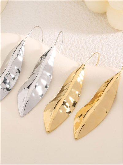 Pendientes hojas alargados - Acero inoxidable 2
