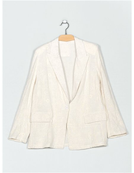 Blazer bordado lino