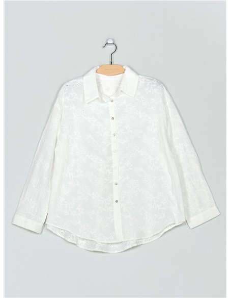 Camisa algodón bordada floral
