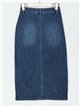 Falda denim midi bolsillos