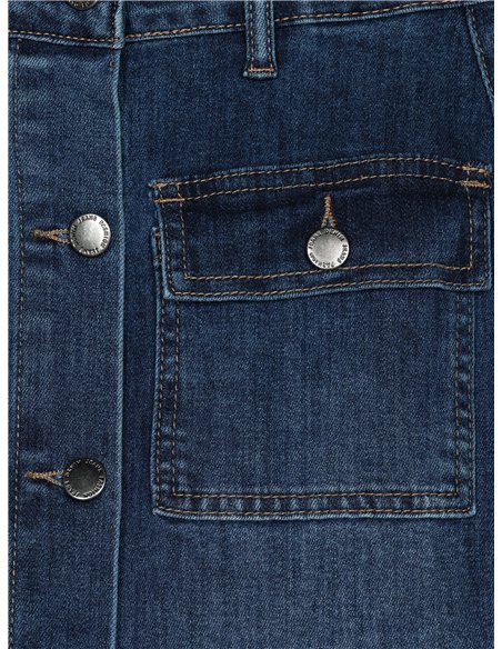 Falda denim midi bolsillos