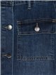 Falda denim midi bolsillos