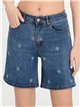 Bermuda denim rombos bordados