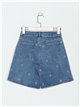 Bermuda denim rombos bordados