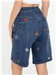 Embroidered floral bermuda shorts