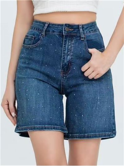 Bermuda denim strass