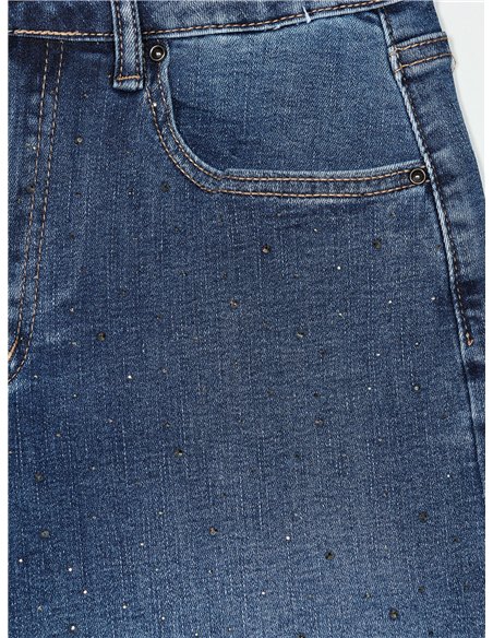 Bermuda denim strass