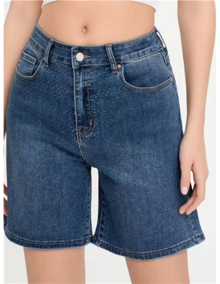 Bermuda denim strass
