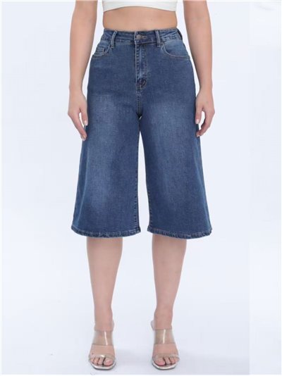Bermuda denim wide leg