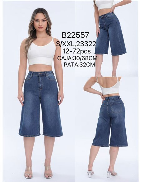 Bermuda denim wide leg