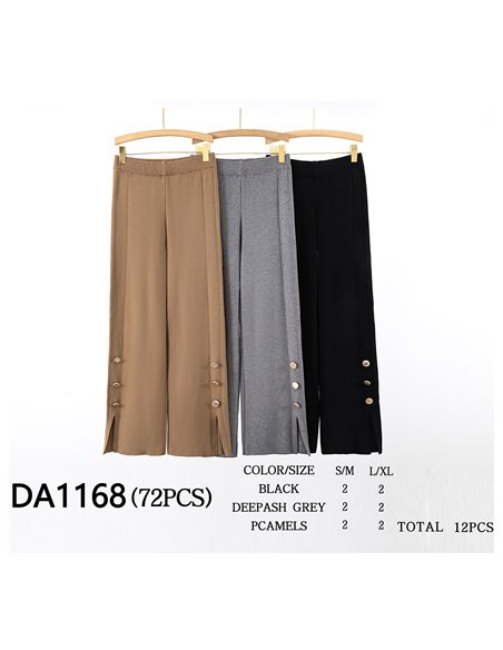 Pantalón recto punto abertura botones