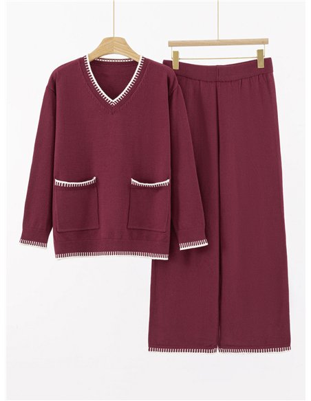 Conjunto Jersey contraste pespuntes + Pantalón