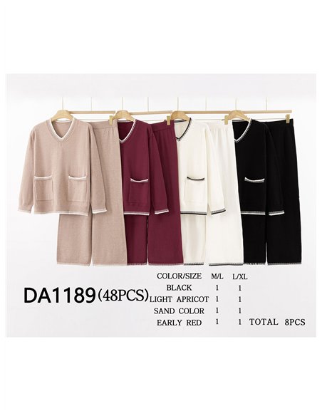 Conjunto Jersey contraste pespuntes + Pantalón