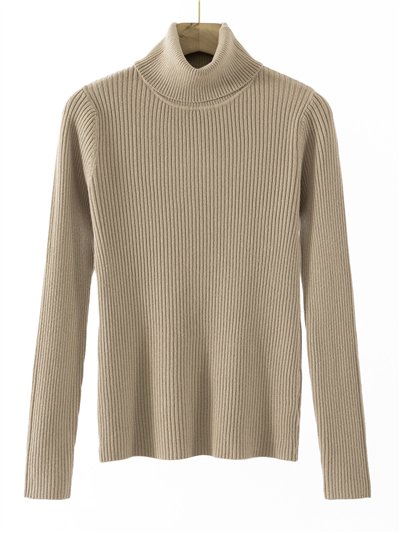 Jersey soft canalé cuello vuelto