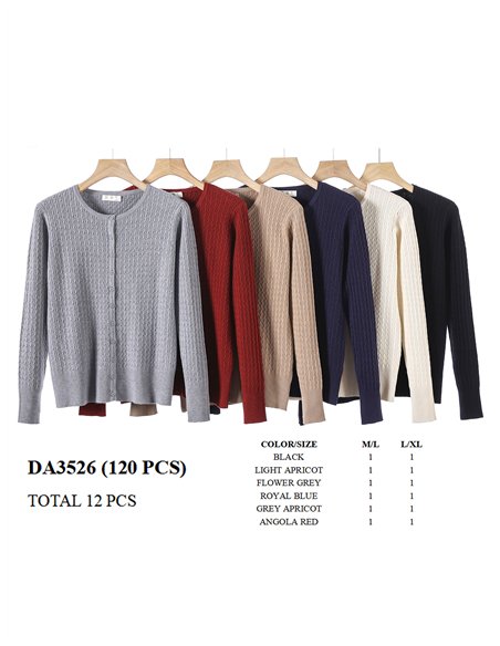 Chaqueta punto estructura trenzas cuello redondo