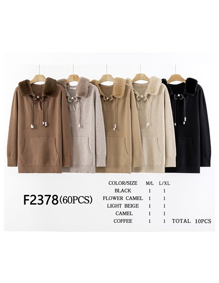 Jersey largo capucha pelo