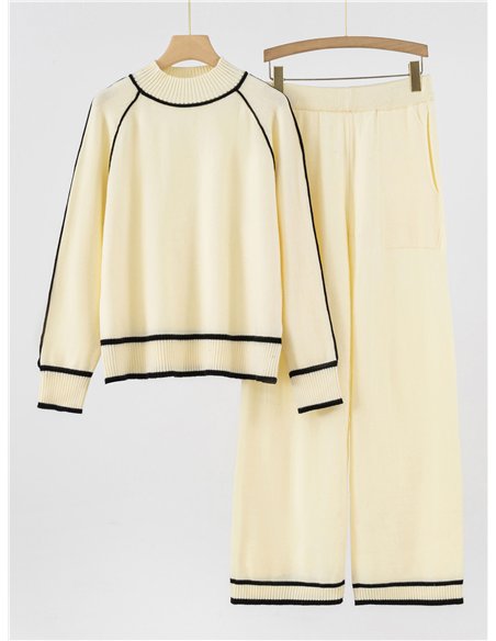 Conjunto Jersey amplio contraste + Pantalón
