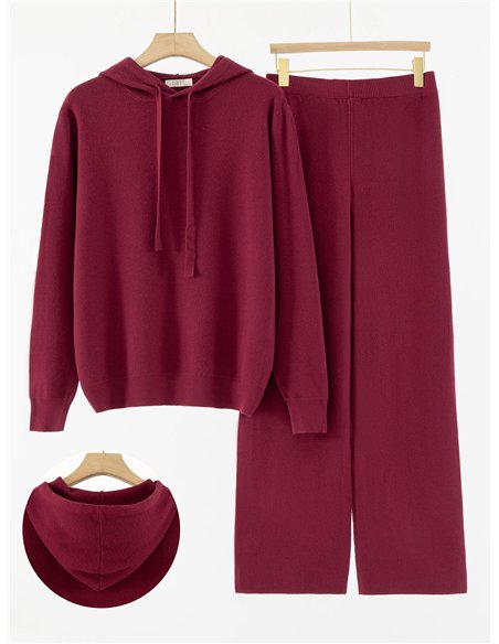 Conjunto Jersey de punto con capucha + Pantalón